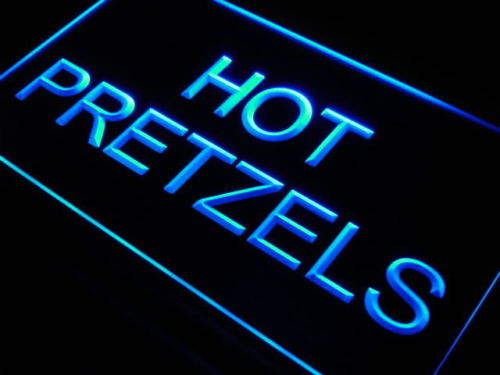 Hot Pretzels Cafe Food Display Neon Light Sign